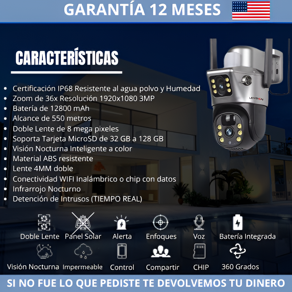 Cámara de Vigilancia 4G con CHIP